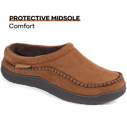 🔥Hot Sale 60% Off🔥Men's Non-Slip Warm Plush Wide Toe Orthopedic Slip-on Slippers