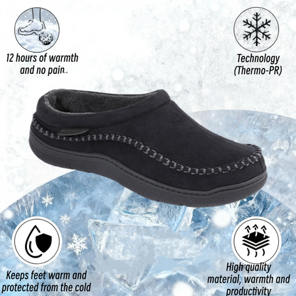 🔥Hot Sale 60% Off🔥Men's Non-Slip Warm Plush Wide Toe Orthopedic Slip-on Slippers