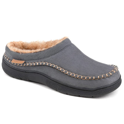 🔥Hot Sale 60% Off🔥Men's Non-Slip Warm Plush Wide Toe Orthopedic Slip-on Slippers
