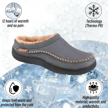 🔥Hot Sale 60% Off🔥Men's Non-Slip Warm Plush Wide Toe Orthopedic Slip-on Slippers