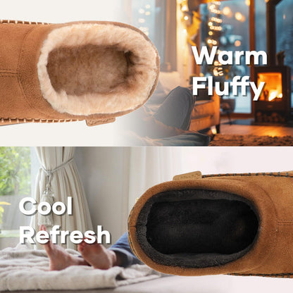 🔥Hot Sale 60% Off🔥Men's Non-Slip Warm Plush Wide Toe Orthopedic Slip-on Slippers