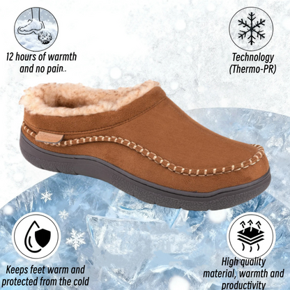 🔥Hot Sale 60% Off🔥Men's Non-Slip Warm Plush Wide Toe Orthopedic Slip-on Slippers