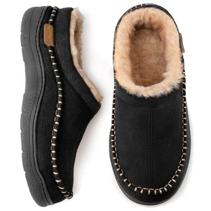 🔥Hot Sale 60% Off🔥Men's Non-Slip Warm Plush Wide Toe Orthopedic Slip-on Slippers