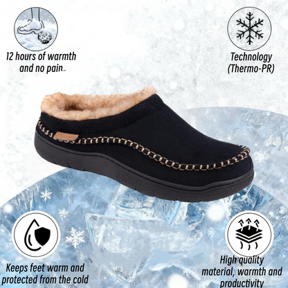 🔥Hot Sale 60% Off🔥Men's Non-Slip Warm Plush Wide Toe Orthopedic Slip-on Slippers