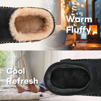 🔥Hot Sale 60% Off🔥Men's Non-Slip Warm Plush Wide Toe Orthopedic Slip-on Slippers