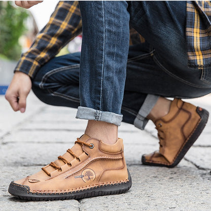 🔥Best - Selling Style🔥 Men’s Hand - Stitched Non - Slip Casual Leather Boots | Stylish & Casual