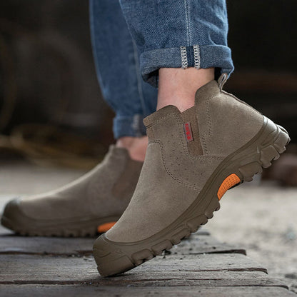 (🤜Work Hard for 5+ Years) Men's Anti-Smash Anti-Puncture Work Boots Waterproof Lightweight Comfortable Chelsea Boots