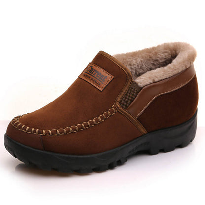 Men's Comfortable Waterproof Warm Cow Leather Snow Boots