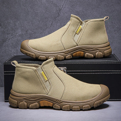 (🤜Work Hard for 5+ Years) Men's Anti-Smash Anti-Puncture Work Boots Waterproof Lightweight Comfortable Chelsea Boots