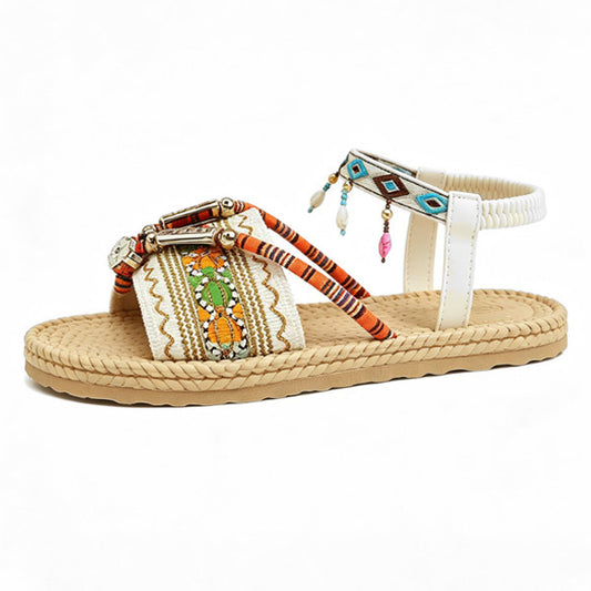 Bohemian Beaded Sandals with Arch Support & Easy Slip-On