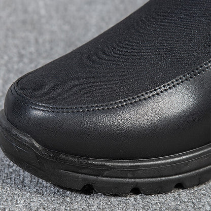 Men's Winter Fleece Waterproof Warm Non-Slip Orthopedic Shoes Snow Ankle Boots (Medical Certification)