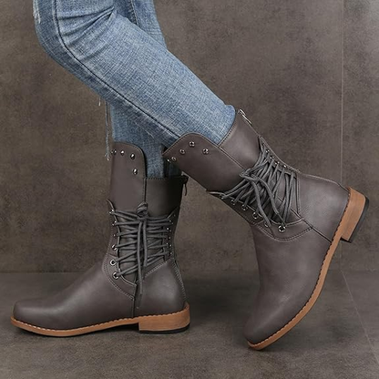 Chelsea Boots Leather Boots, Low-Heeled Thick Heel,Casual Women's Boots Pointed Toe Retro Ankle Motorcycle Boots