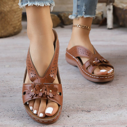 🔥Last Day Promotion 50% OFF - Women's Flowers Decor Arch Support Sandals