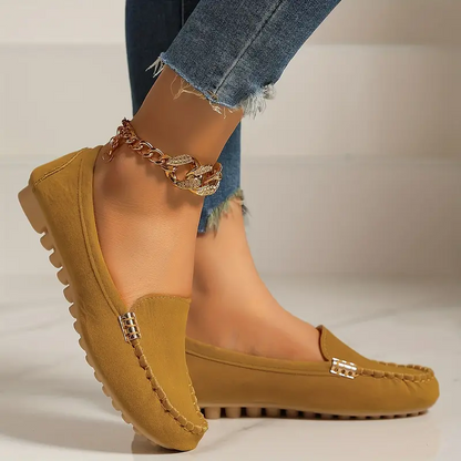 🔥Hot Sale🔥Waukris's Round-Toe Flats,Breathable Orthopedic Slip On Walking Shoes