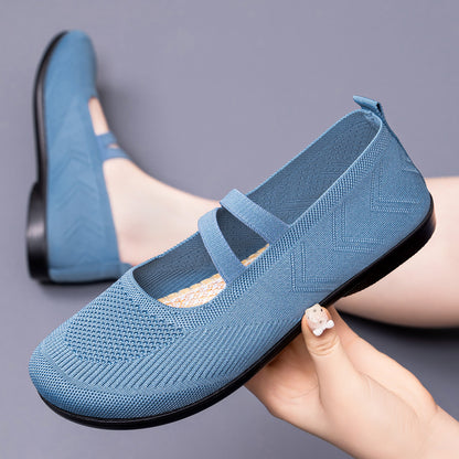 Women's Breathable Mesh Mary Jane Shoes – Easy Slip-On, Non-Slip Sole for All-Day Comfort