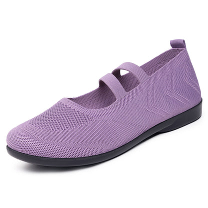 Women's Breathable Mesh Mary Jane Shoes – Easy Slip-On, Non-Slip Sole for All-Day Comfort