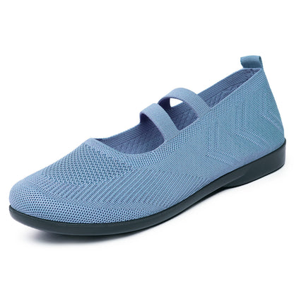 Women's Breathable Mesh Mary Jane Shoes – Easy Slip-On, Non-Slip Sole for All-Day Comfort