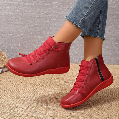 🔥Letzter-Tag-Aktion: 50 % Rabatt🔥 – Bequeme, handgefertigte Lederstiefel mit Fußstütze für Damen 