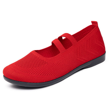 Women's Breathable Mesh Mary Jane Shoes – Easy Slip-On, Non-Slip Sole for All-Day Comfort