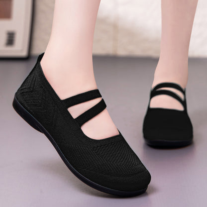Women's Breathable Mesh Mary Jane Shoes – Easy Slip-On, Non-Slip Sole for All-Day Comfort