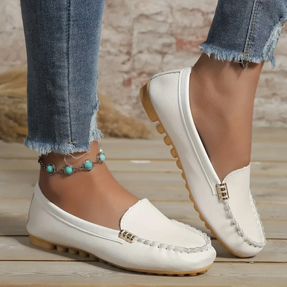 🔥Hot Sale🔥Waukris's Round-Toe Flats,Breathable Orthopedic Slip On Walking Shoes