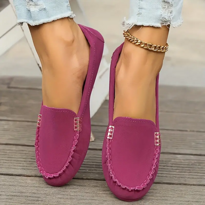 🔥Hot Sale🔥Waukris's Round-Toe Flats,Breathable Orthopedic Slip On Walking Shoes