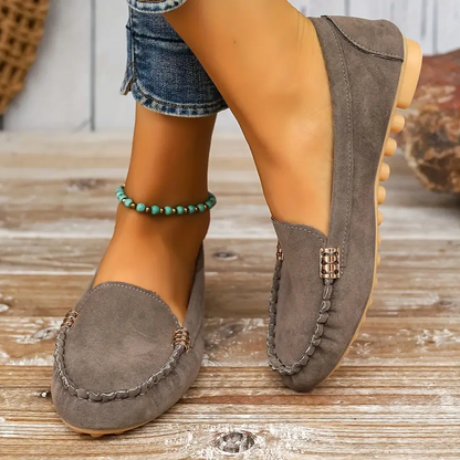 🔥Hot Sale🔥Waukris's Round-Toe Flats,Breathable Orthopedic Slip On Walking Shoes