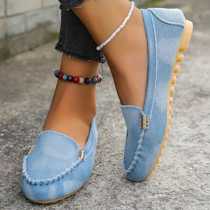 🔥Hot Sale🔥Waukris's Round-Toe Flats,Breathable Orthopedic Slip On Walking Shoes