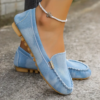 🔥Hot Sale🔥Waukris's Round-Toe Flats,Breathable Orthopedic Slip On Walking Shoes