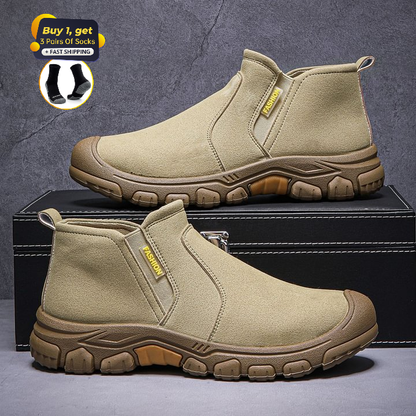 (🤜Work Hard for 5+ Years) Men's Anti-Smash Anti-Puncture Work Boots Waterproof Lightweight Comfortable Chelsea Boots