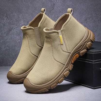 (🤜Work Hard for 5+ Years) Men's Anti-Smash Anti-Puncture Work Boots Waterproof Lightweight Comfortable Chelsea Boots