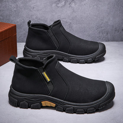 (🤜Work Hard for 5+ Years) Men's Anti-Smash Anti-Puncture Work Boots Waterproof Lightweight Comfortable Chelsea Boots