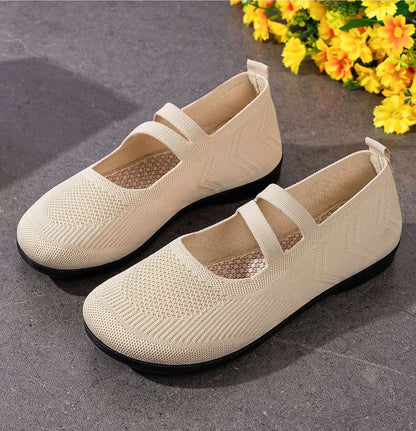 Women's Breathable Mesh Mary Jane Shoes – Easy Slip-On, Non-Slip Sole for All-Day Comfort