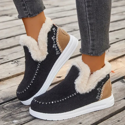 Orthopädische Winterstiefel aus Wolle für Damen, gemütliche Winterschuhe 